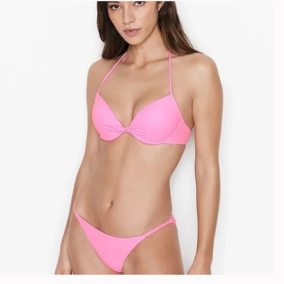 VICTORIA’S SECRET Swim Menton Itsy Swim Bottom Pink Splash Size Medium - Picture 2 of 9